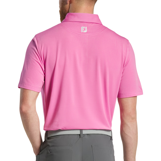 Men's Jacquard Dot Lisle Short Sleeve Polo