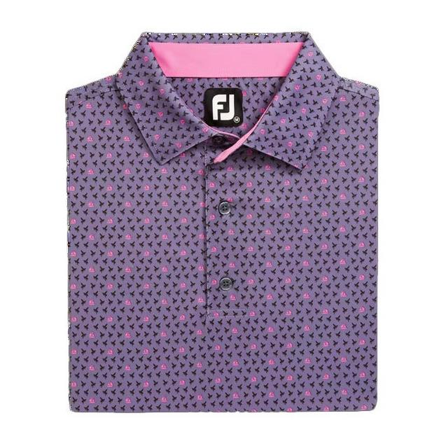Men's Flying Wasp Print Lisle Short Sleeve Polo FOOTJOY