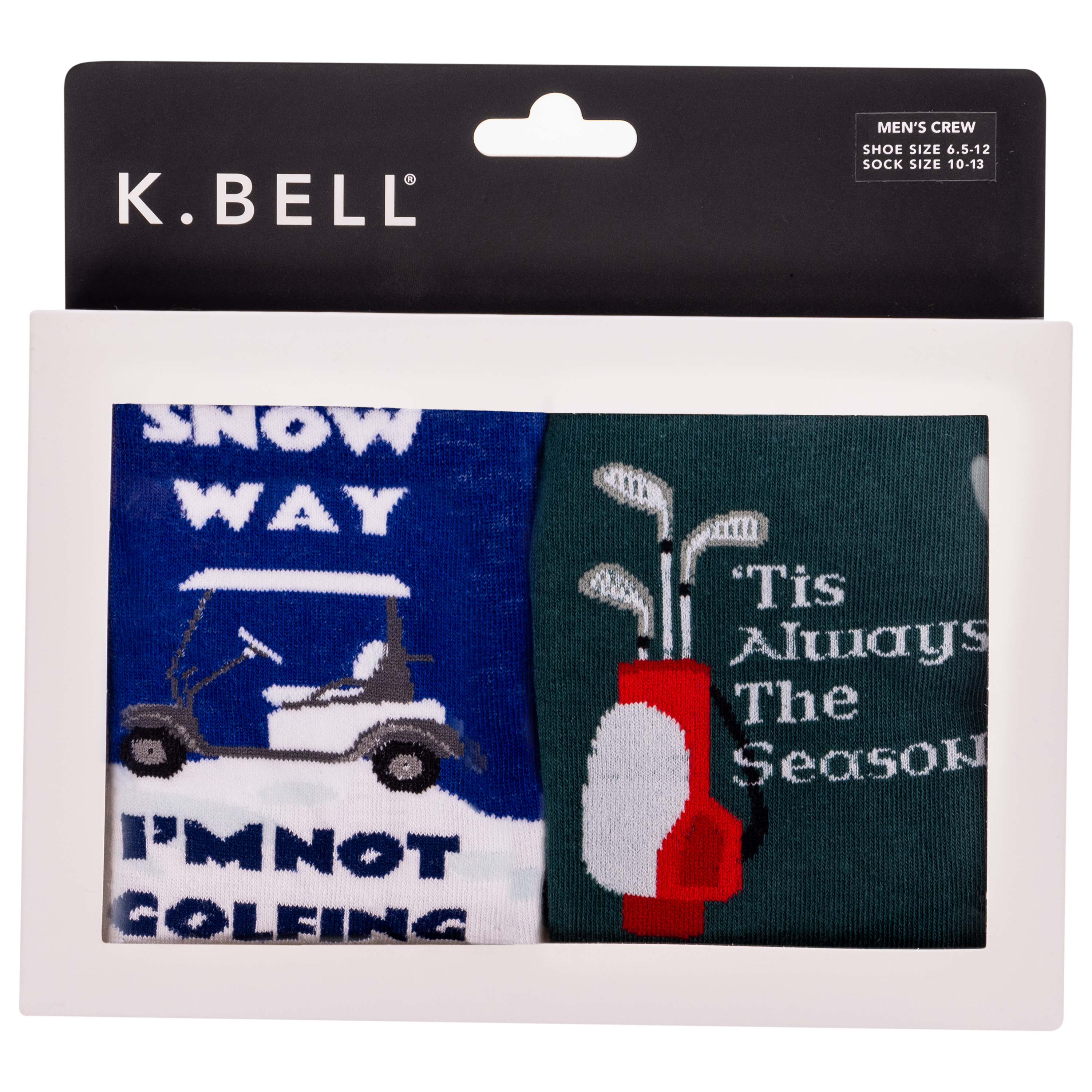 Men's 2 Pack Snow Way Golfing Crew Socks