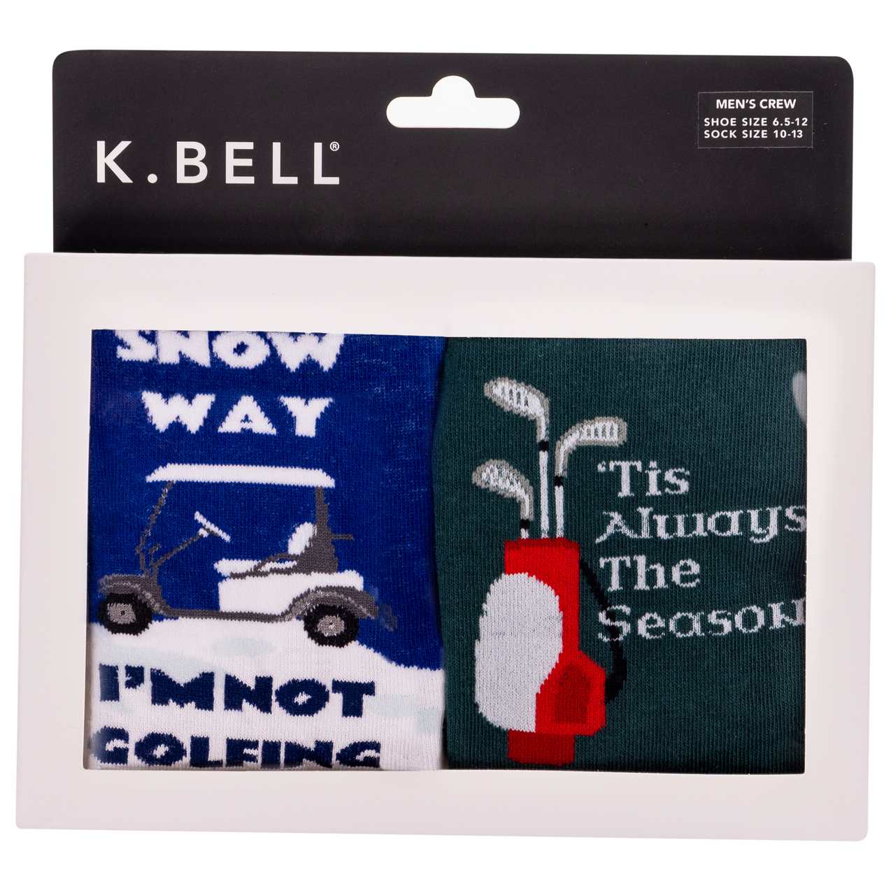 Men's 2 Pack Snow Way Golfing Crew Socks