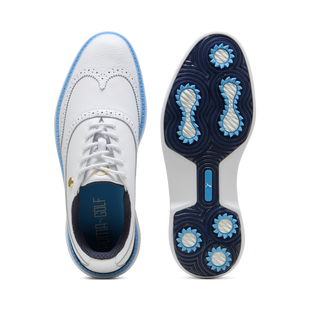 Men's Royale Wingtip Spikeless Golf Shoe - White/Blue PUMA
