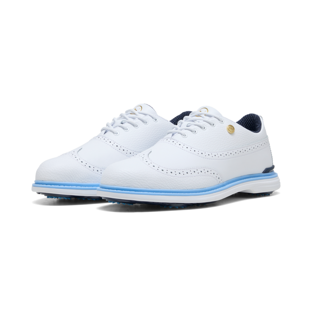 Men's Royale Wingtip Spikeless Golf Shoe - White/Blue | PUMA