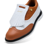 Men's AP Royale Wingtip Spikeless Golf Shoe - White/Brown