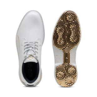 Men's Players Royale Spikeless Golf Shoe - White/Gold PUMA
