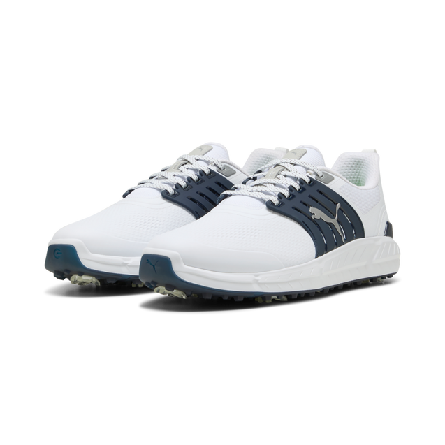 Men's Ignite Elevate 2 Tour Spiked Golf Shoe - White/Navy | PUMA