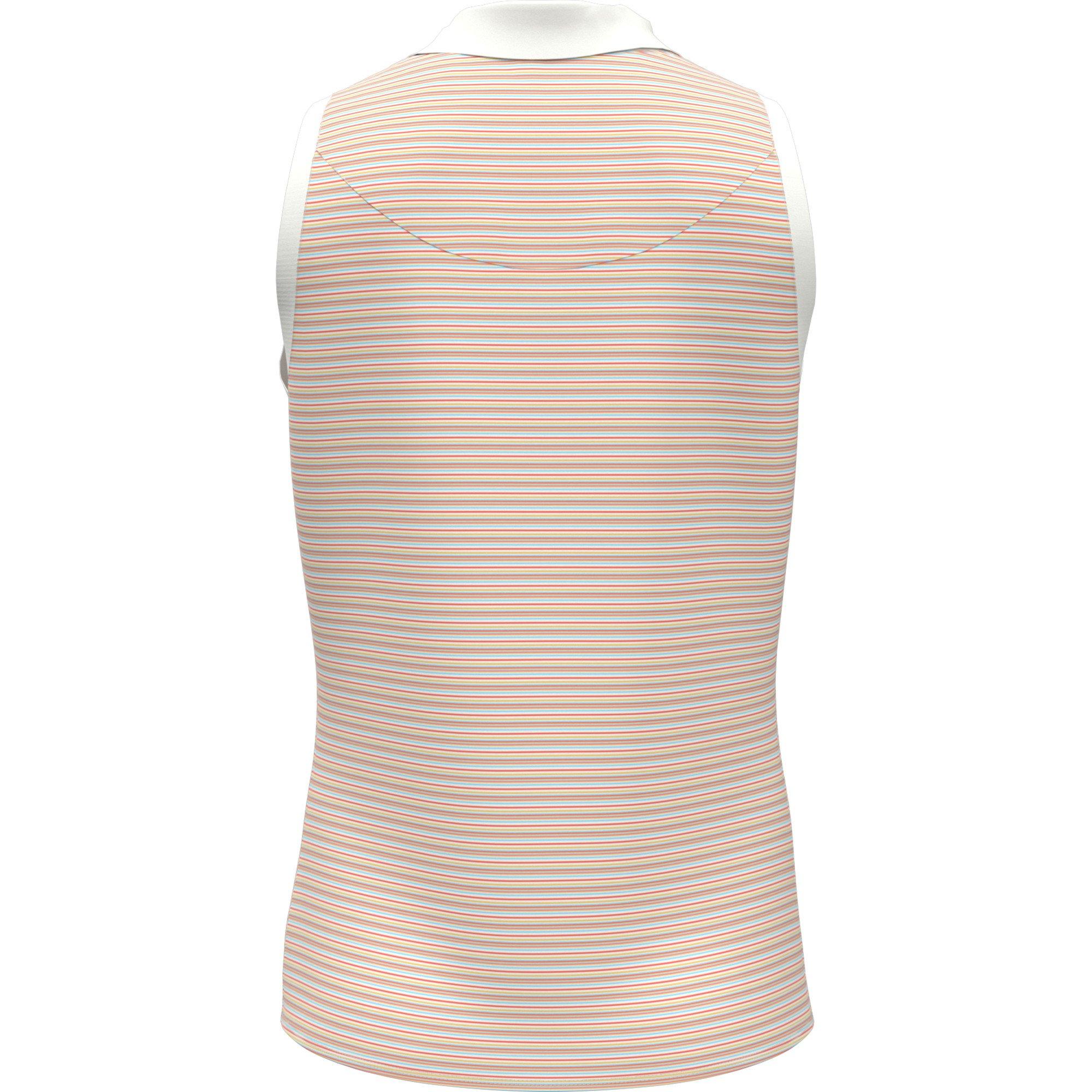 Women's Ribbed Fine Line Stripe Sleeveless Polo
