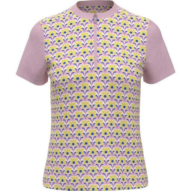 Haut à manches courtes et col montant Lattice pour femmes ORIGINAL PENGUIN GOLF
