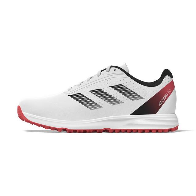 jgolf Junior AdiZero ZG Spikeless Golf Shoe - White/Red | ADIDAS