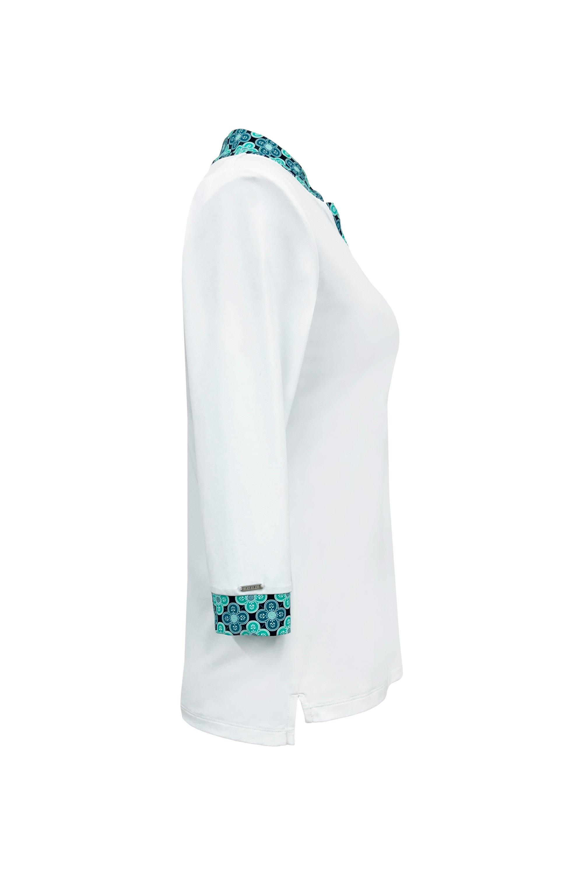 Women's Velocity Printed Trim 3/4 Sleeve Top