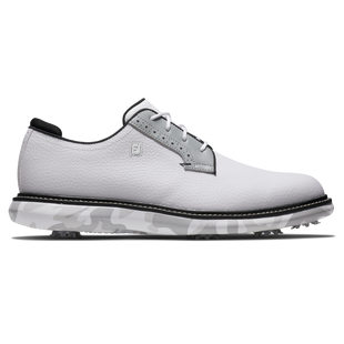 Chaussure de golf à crampons Tradition Blucher pour hommes - Blanc/gris FOOTJOY