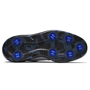 Chaussure de golf &agrave; crampons Tradition Blucher pour hommes - Blanc/bleu marin FOOTJOY