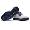 Chaussure de golf &agrave; crampons Tradition Blucher pour hommes - Blanc/bleu marin