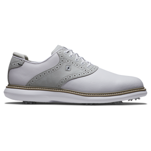 Prior Generation - Men's Traditions Saddle Spiked Golf Shoe - White/Grey FOOTJOY