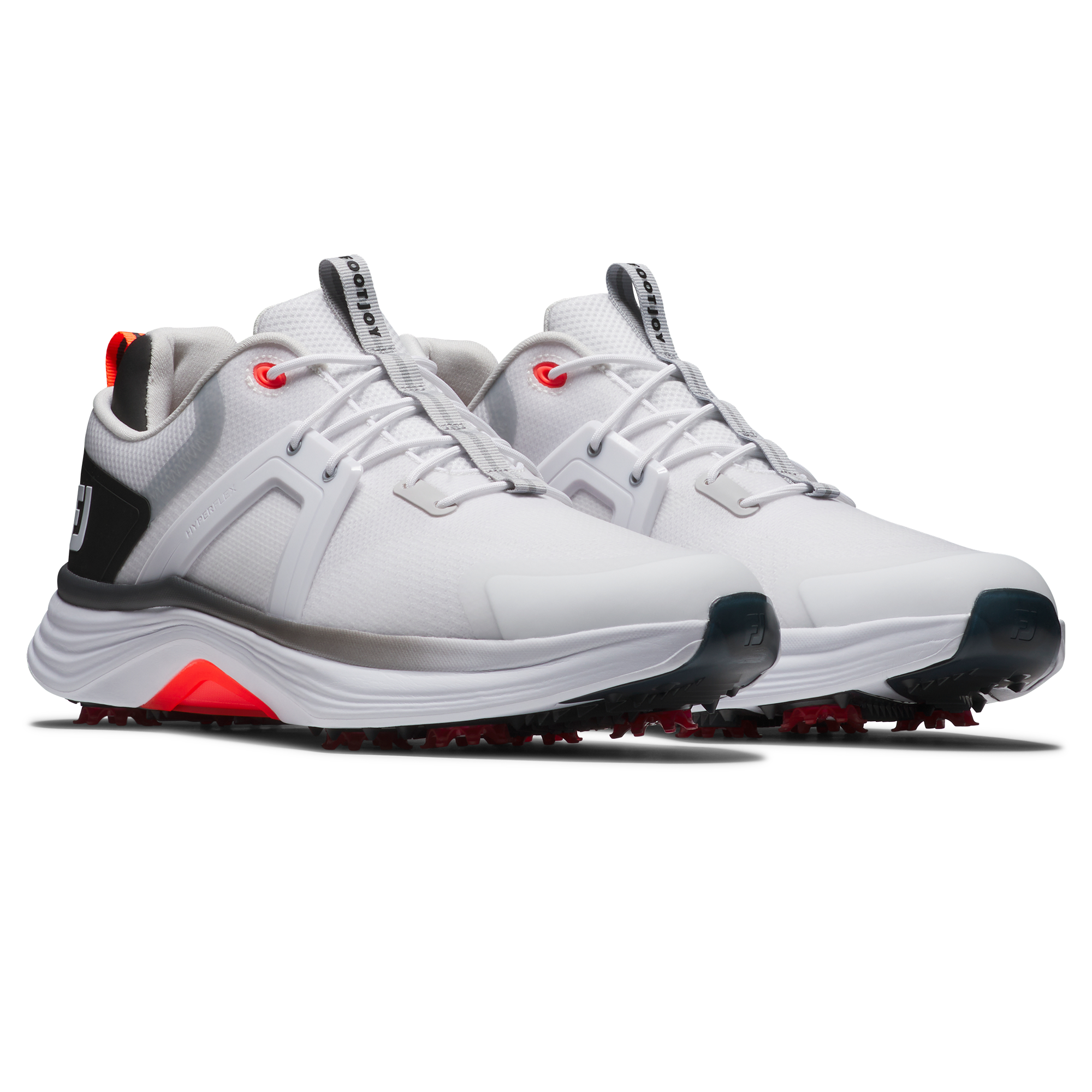Men's Hyperflex Spiked Golf Shoe - White/Grey/Red