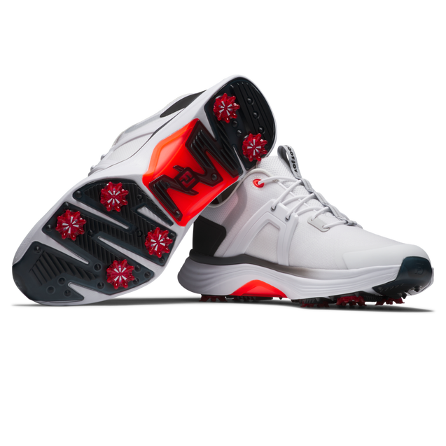 Men's Hyperflex Spiked Golf Shoe - White/Grey/Red | FOOTJOY | Golf
