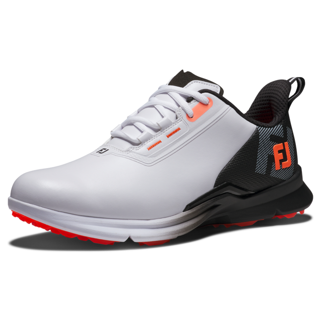 Men's Fuel Spikeless Golf Shoe - White/Black/Coral | FOOTJOY