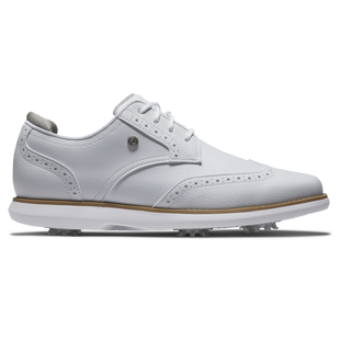 Prior Generation - Women's Traditions Wing Tip Spiked Golf Shoe - White FOOTJOY
