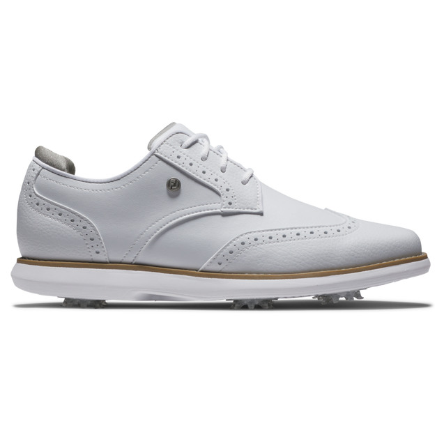 Prior Generation - Women's Traditions Wing Tip Spiked Golf Shoe - White FOOTJOY