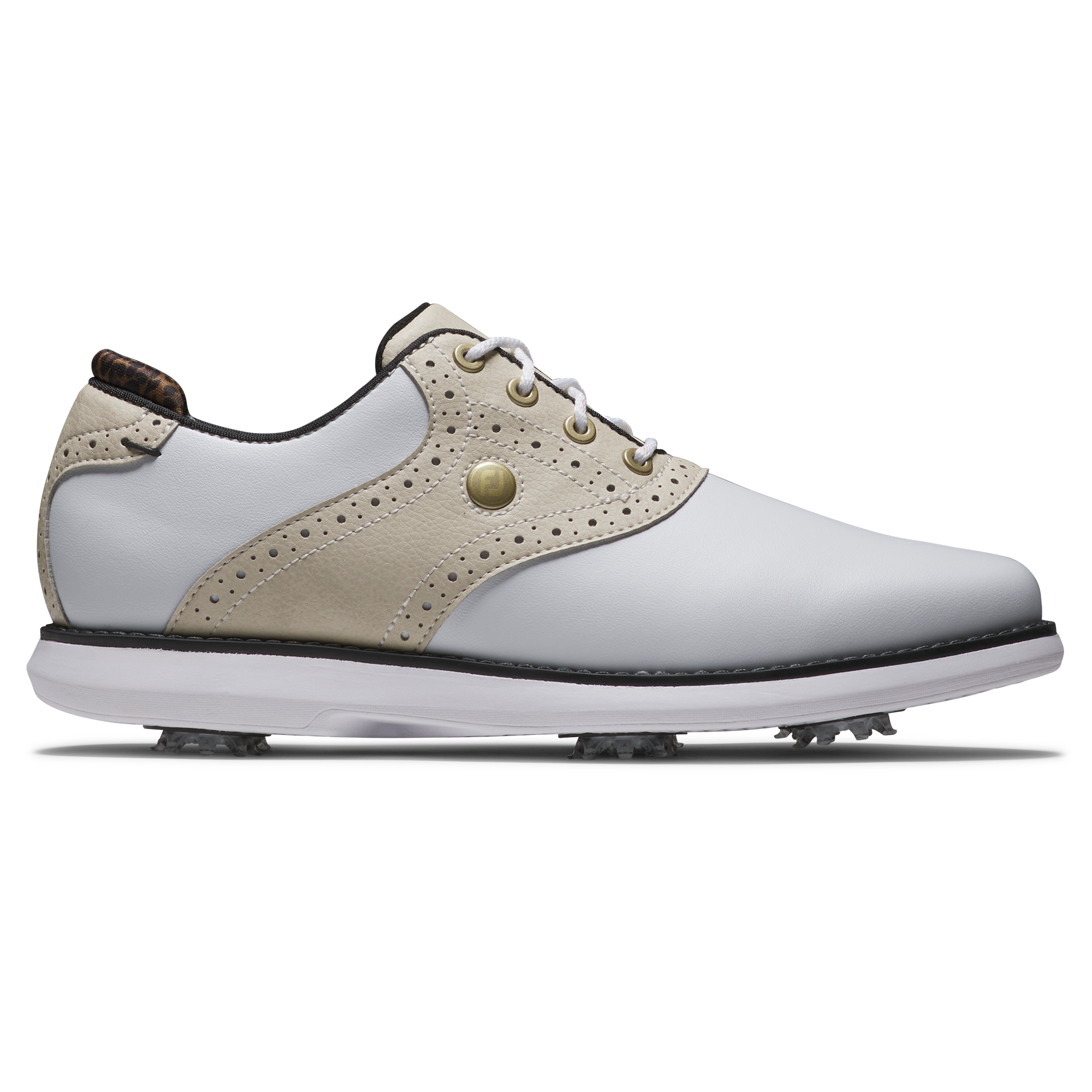 Prior Generation - Women's Traditions Saddle Spiked Golf Shoe White/Beige