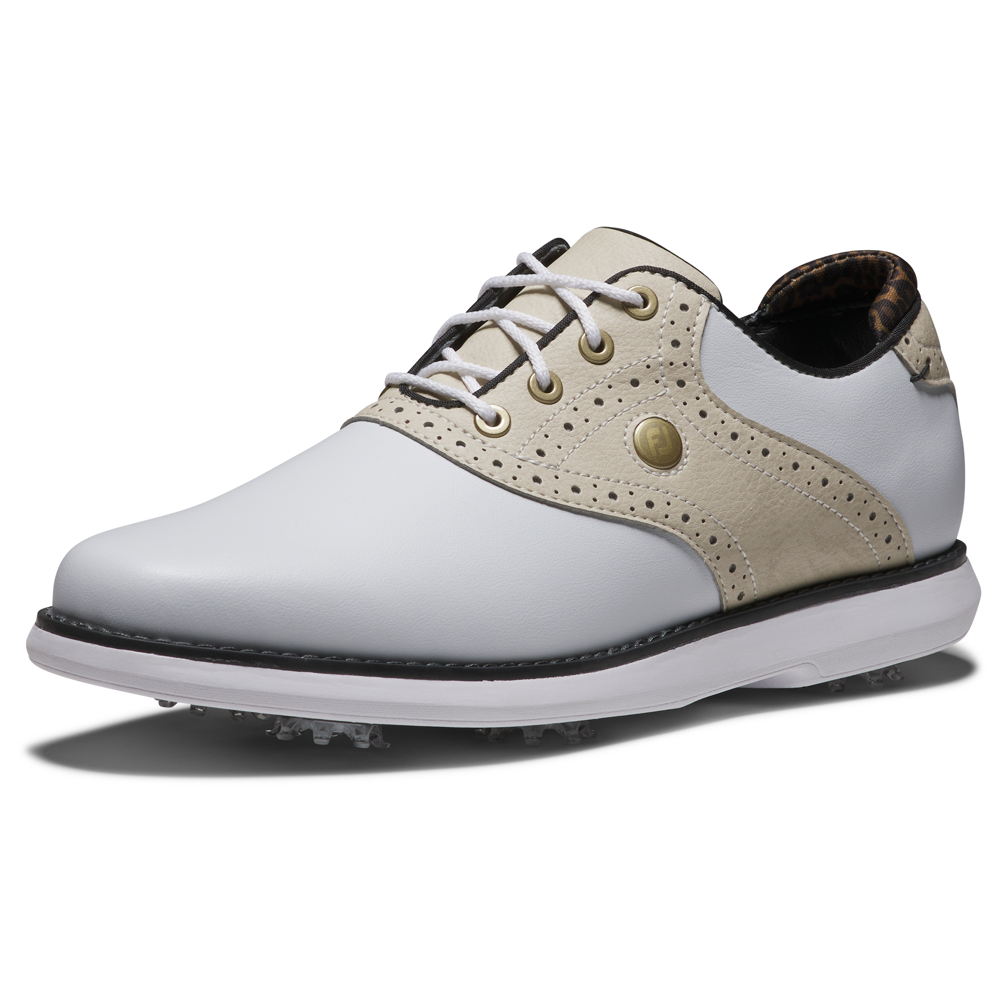 Prior Generation - Women's Traditions Saddle Spiked Golf Shoe White/Beige