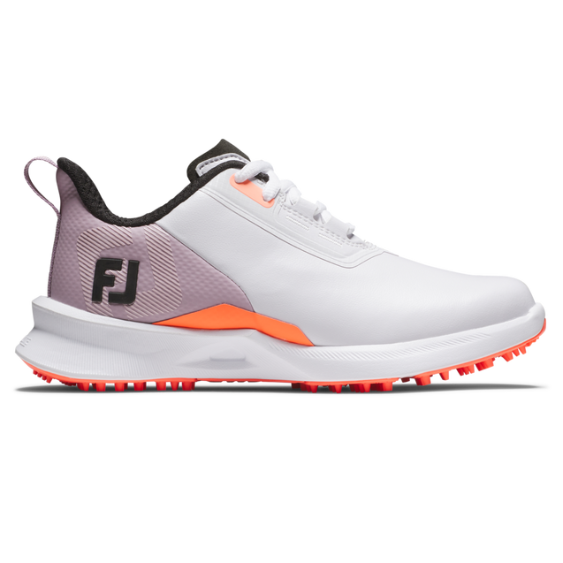 FootJoy FJ シューズ ホワイト/ピンク/オレンジ Junior Girls' Fuel Spikeless Golf Shoe - White/Pink | FOOTJOY