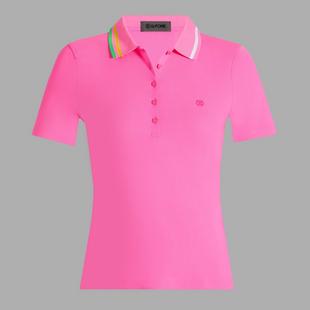Women's Contrast Collar Ribbed Short Sleeve Polo G/FORE