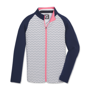 Girl's Chevron Dot Print Full Zip Midlayer FOOTJOY