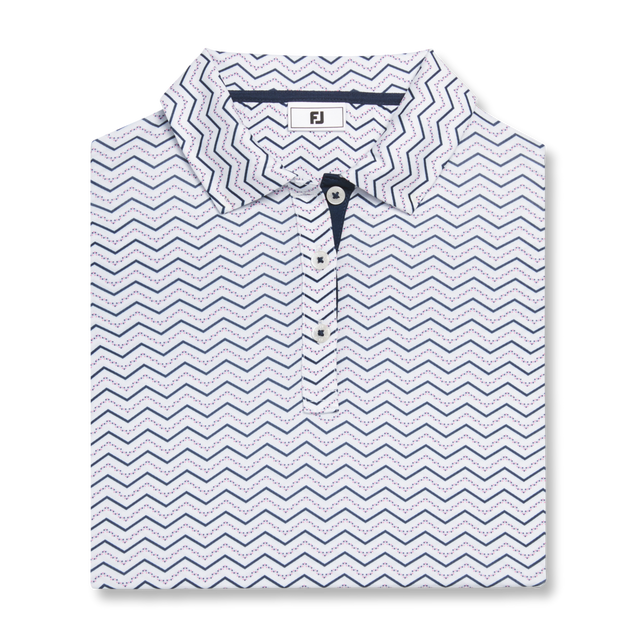 Girl's Chevron Dot Print Short Sleeve Polo FOOTJOY