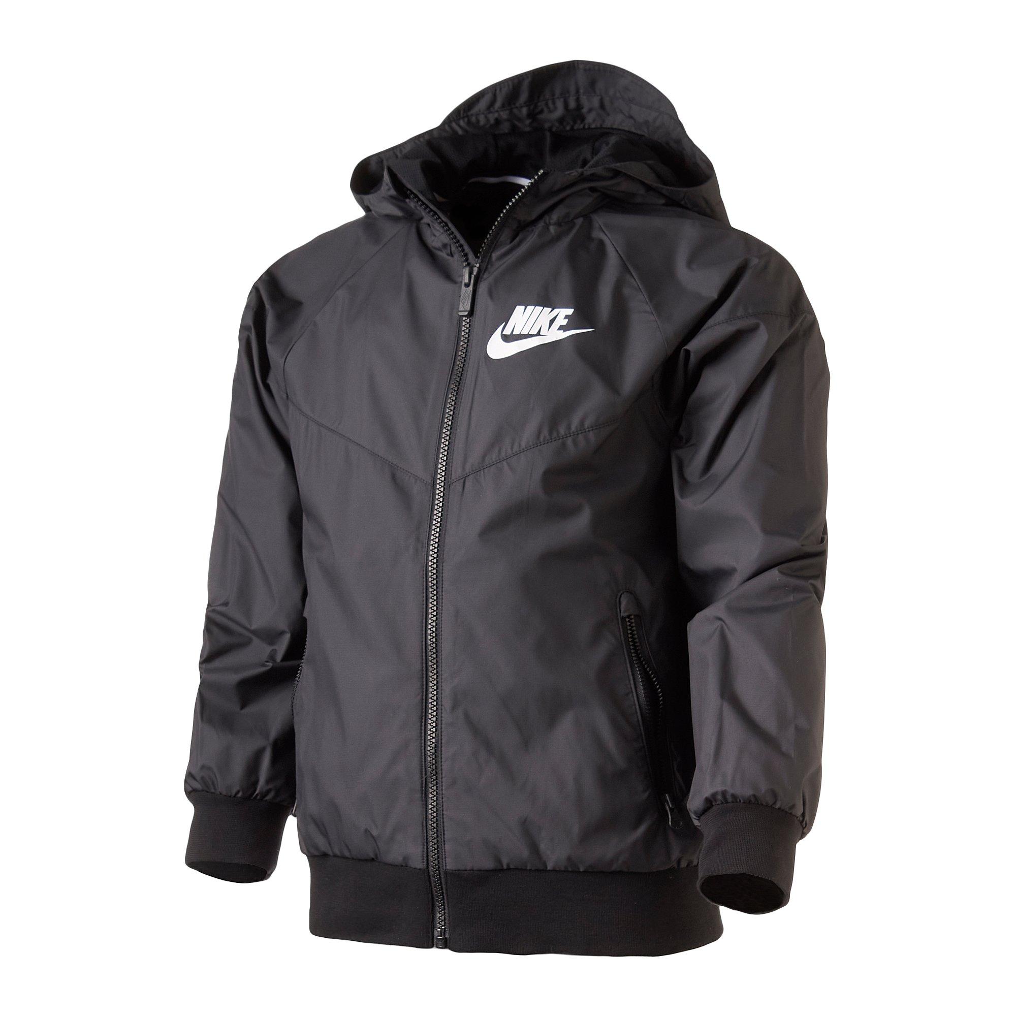 Nike | Boy's Wind Resistant Hooded Jacket | in Black/Tan, Size Smallmall, Size Small