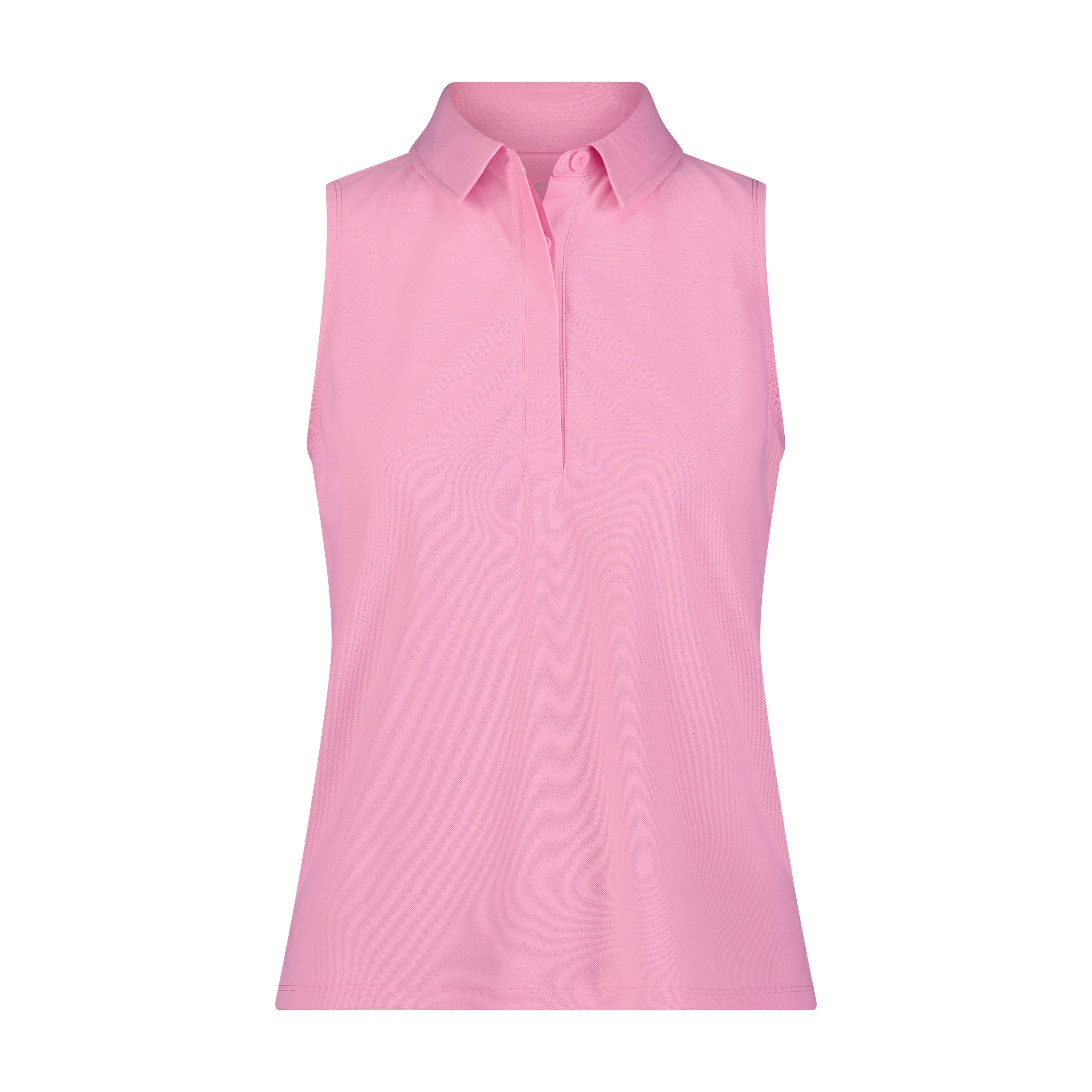 Women's Solid Fitted Sleeveless Polo