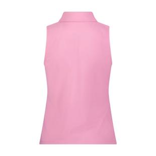 Women's Solid Fitted Sleeveless Polo PRO SHOP
