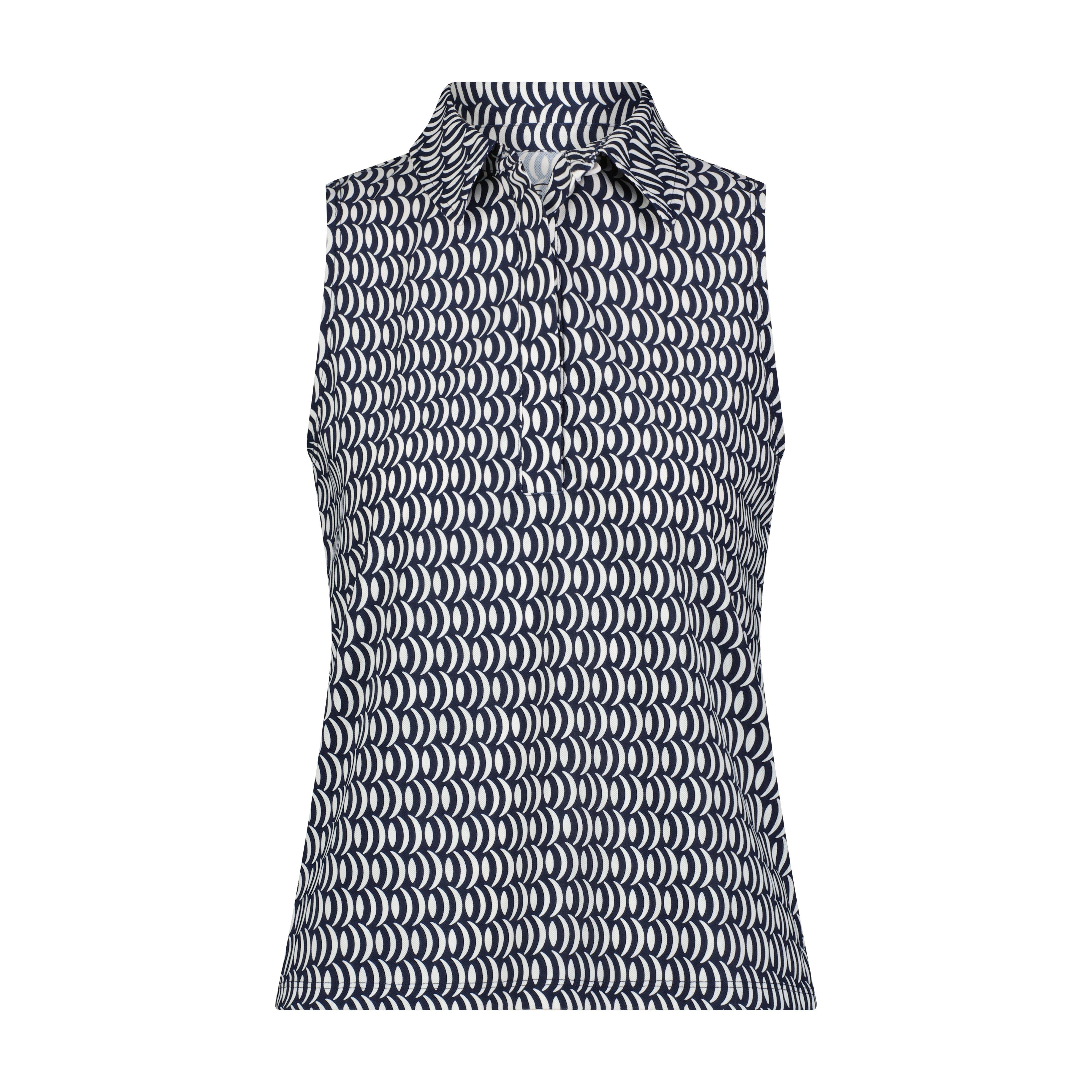 Women's Printed Fitted Sleeveless Polo