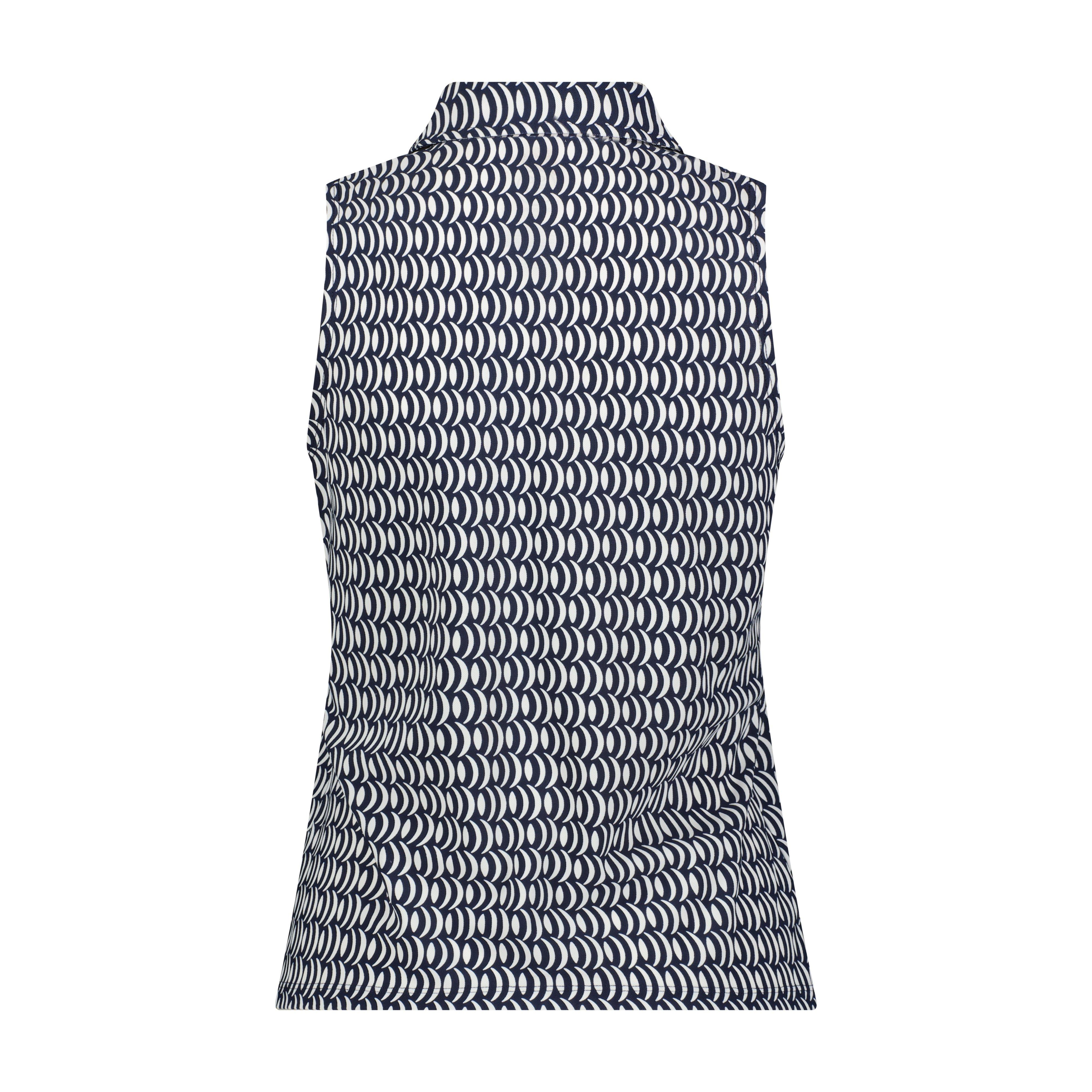 Women's Printed Fitted Sleeveless Polo