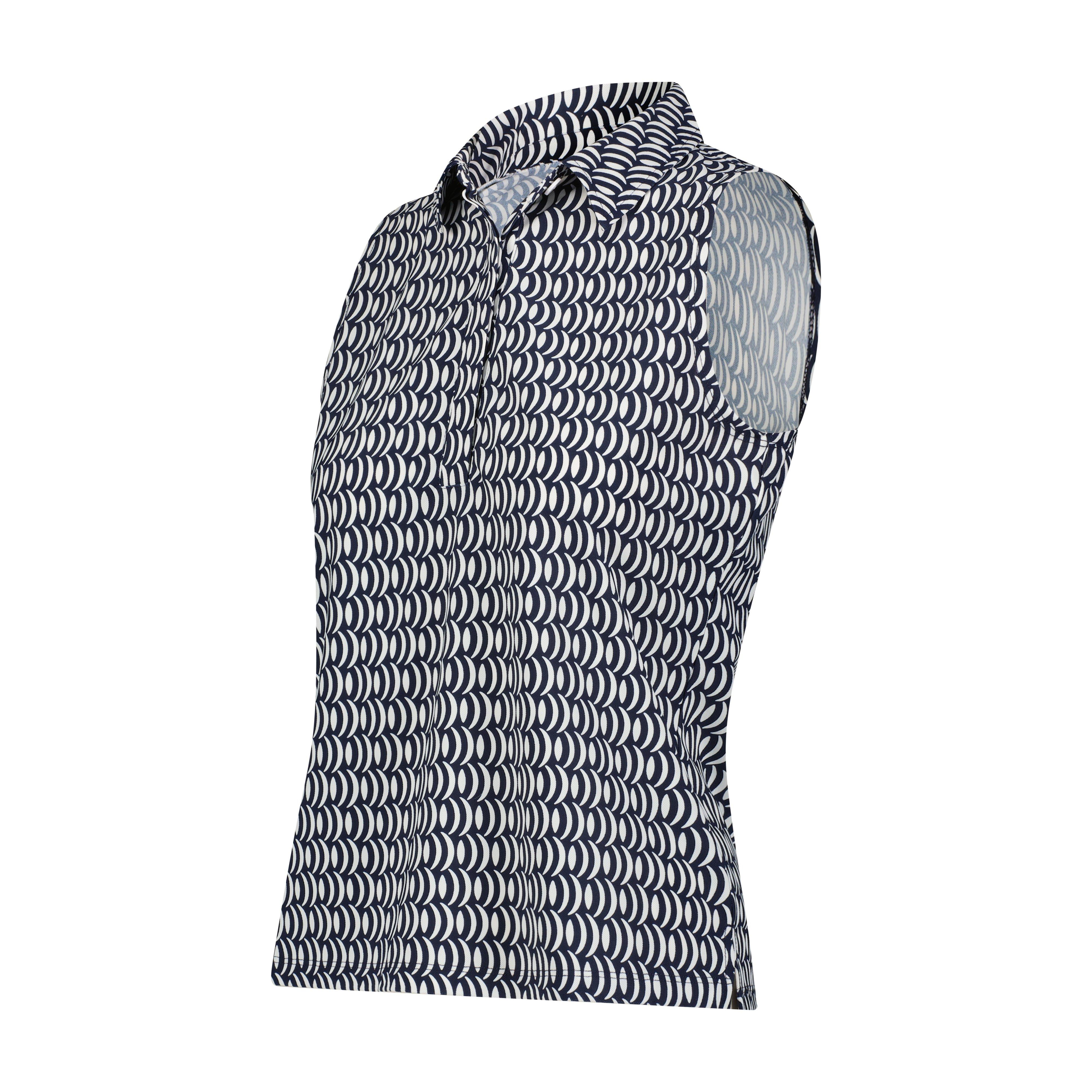 Women's Printed Fitted Sleeveless Polo