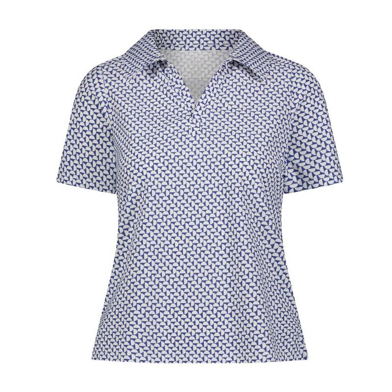 Women's Printed Slim Fit Short Sleeve Polo