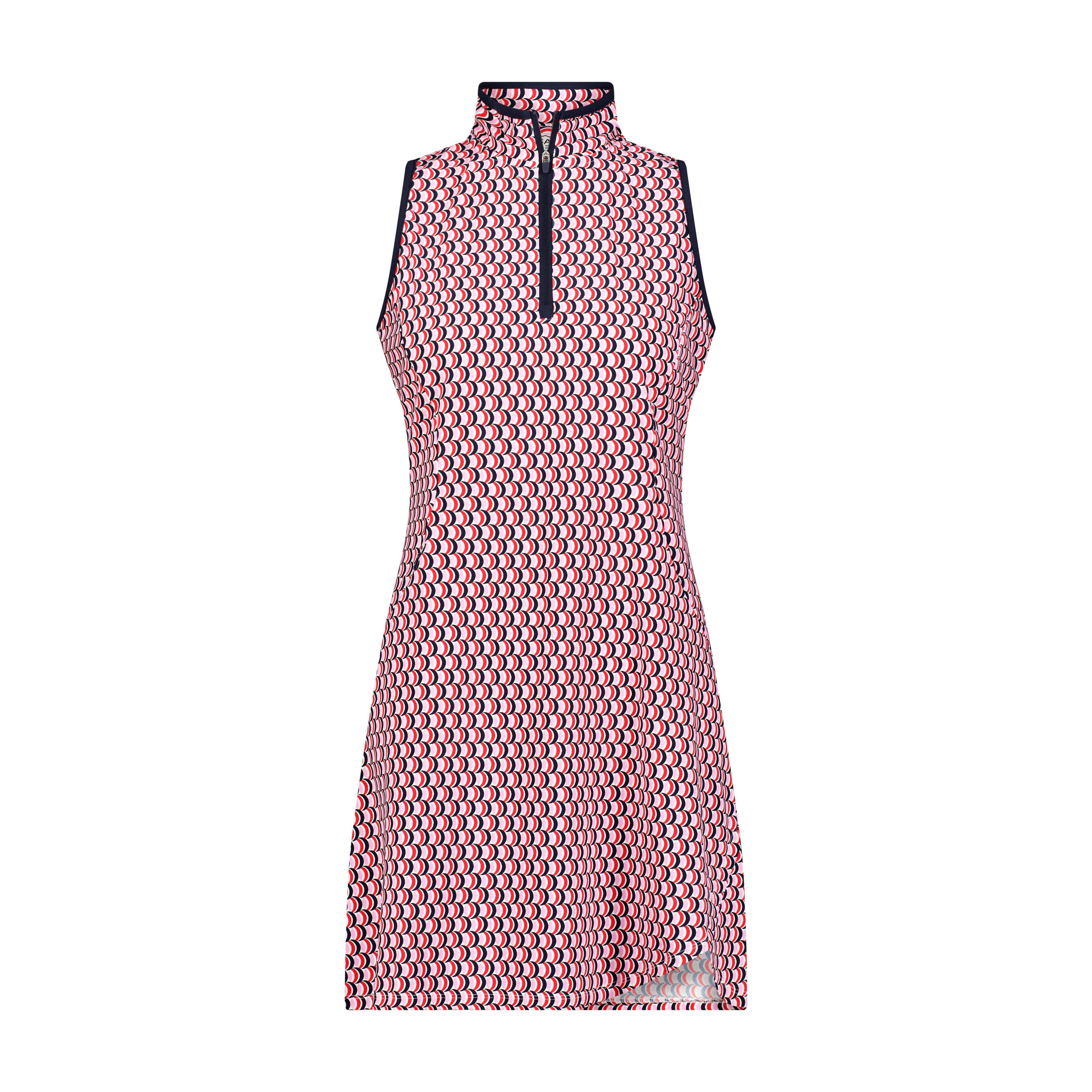 Women's Printed Zip Sleeveless Dress