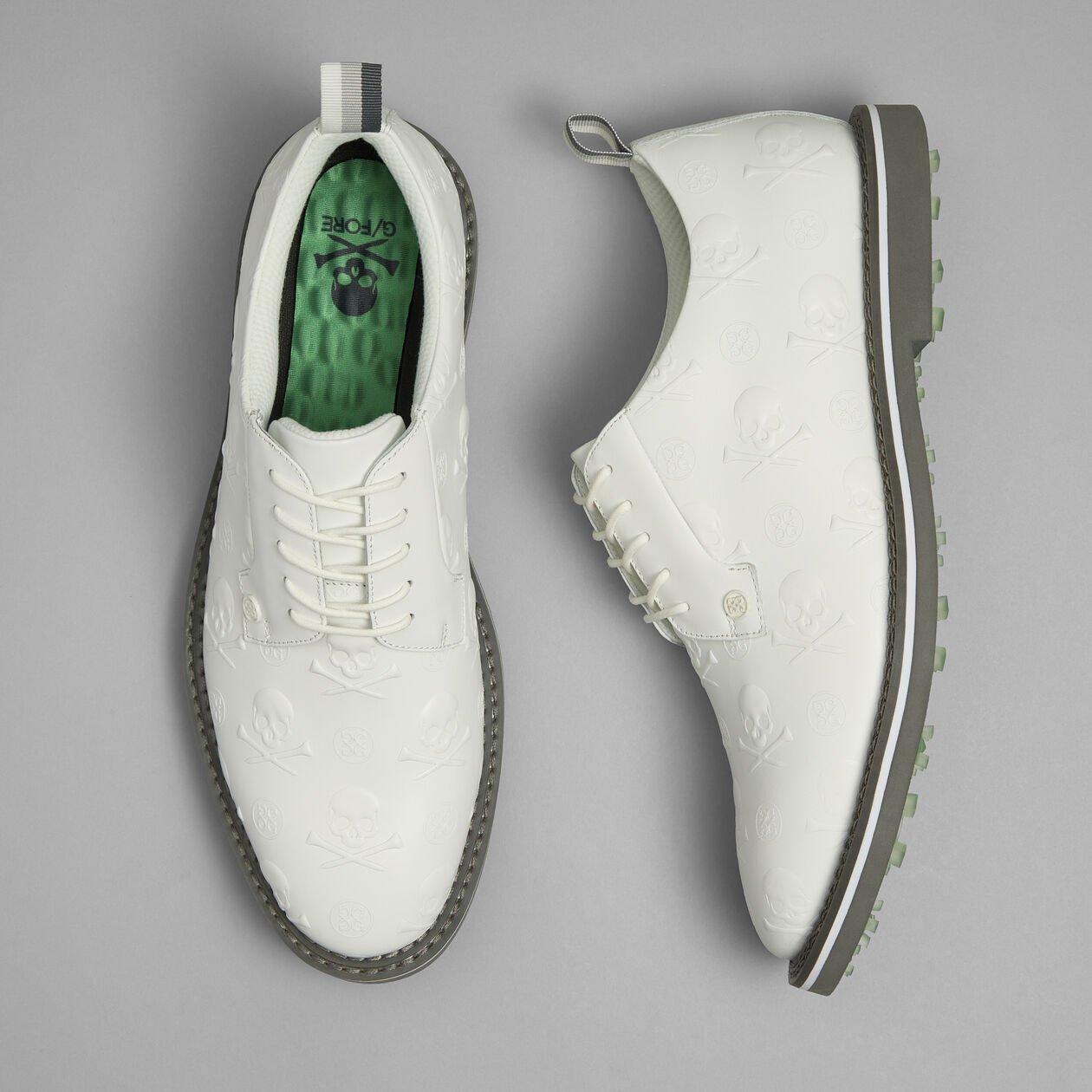 Men's Embossed Skull & Ts Gallivanter Spikeless Golf Shoe - White