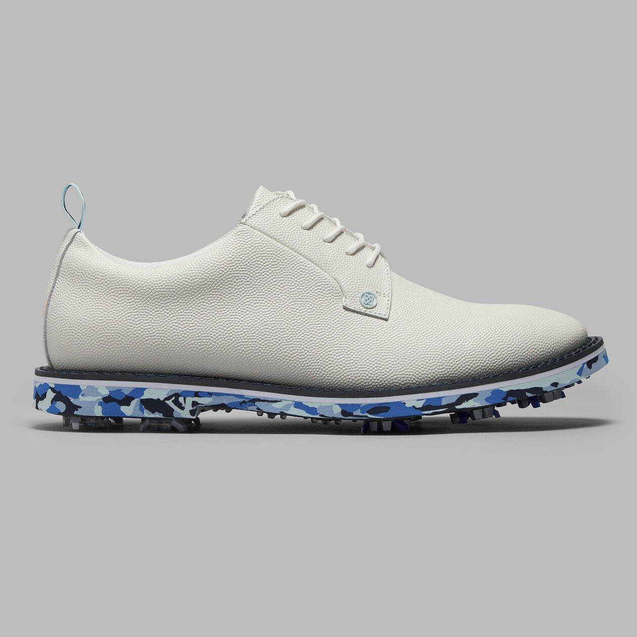 Men's Classic Pebble Leather G/Lock Gallivanter Spiked Golf Shoe - White