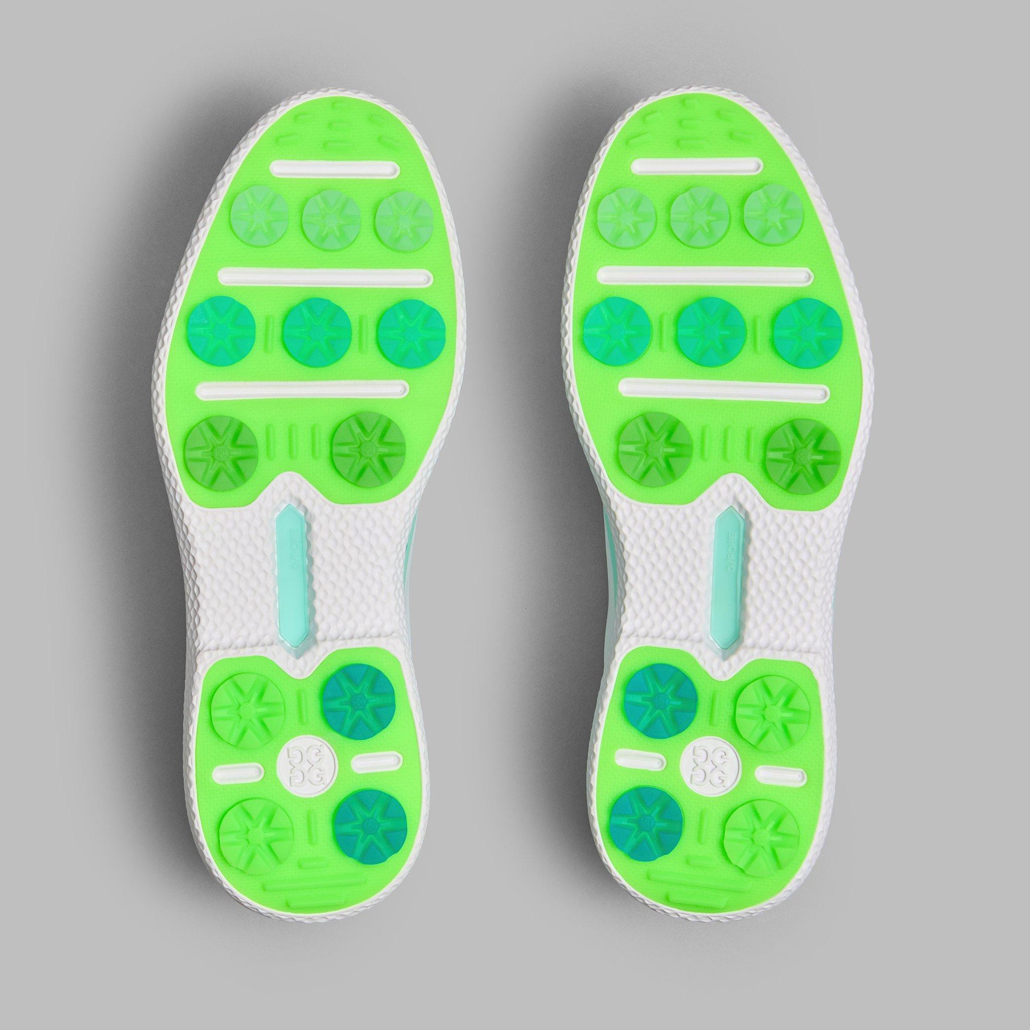 Women's Tuxedo Stripe Gallivan2r Spikeless Golf Shoe - White/Teal