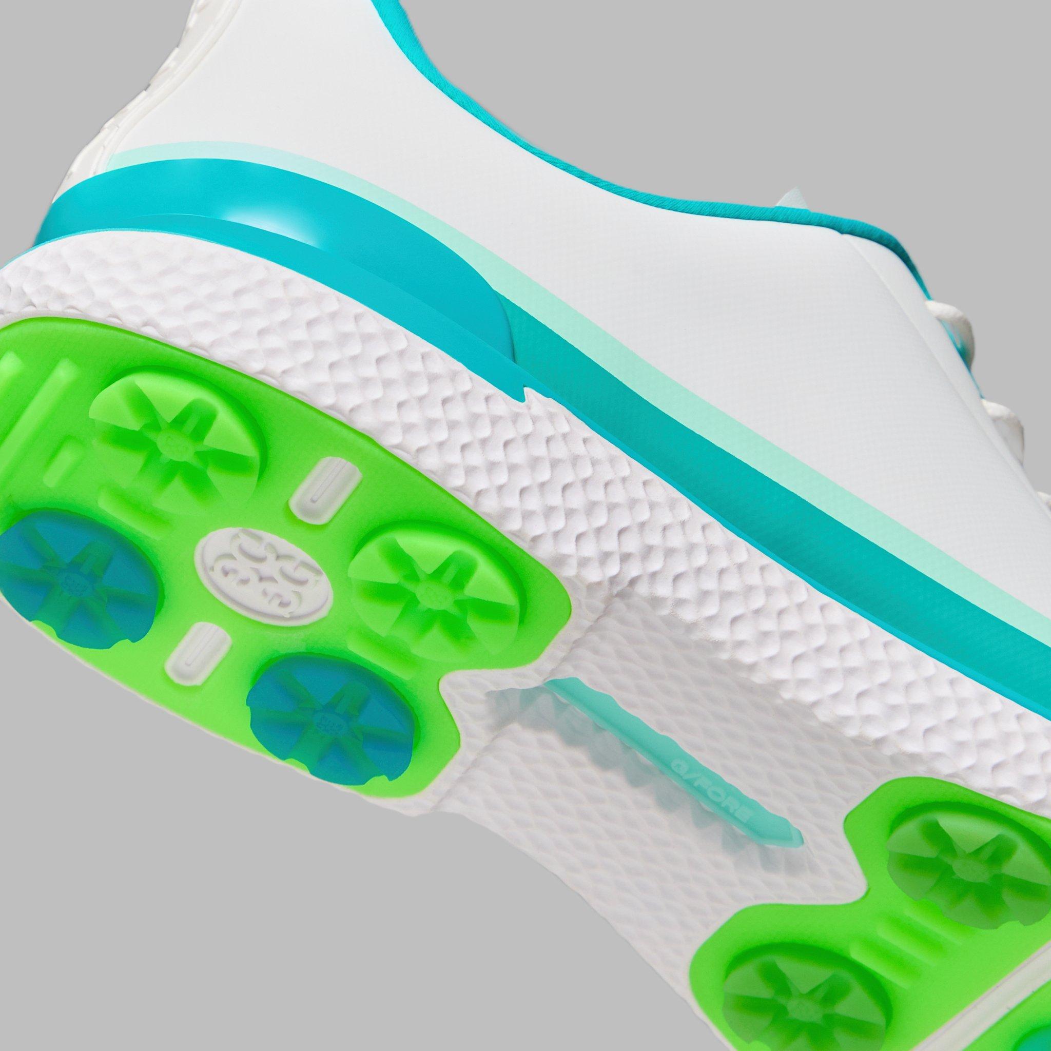 Women's Tuxedo Stripe Gallivan2r Spikeless Golf Shoe - White/Teal