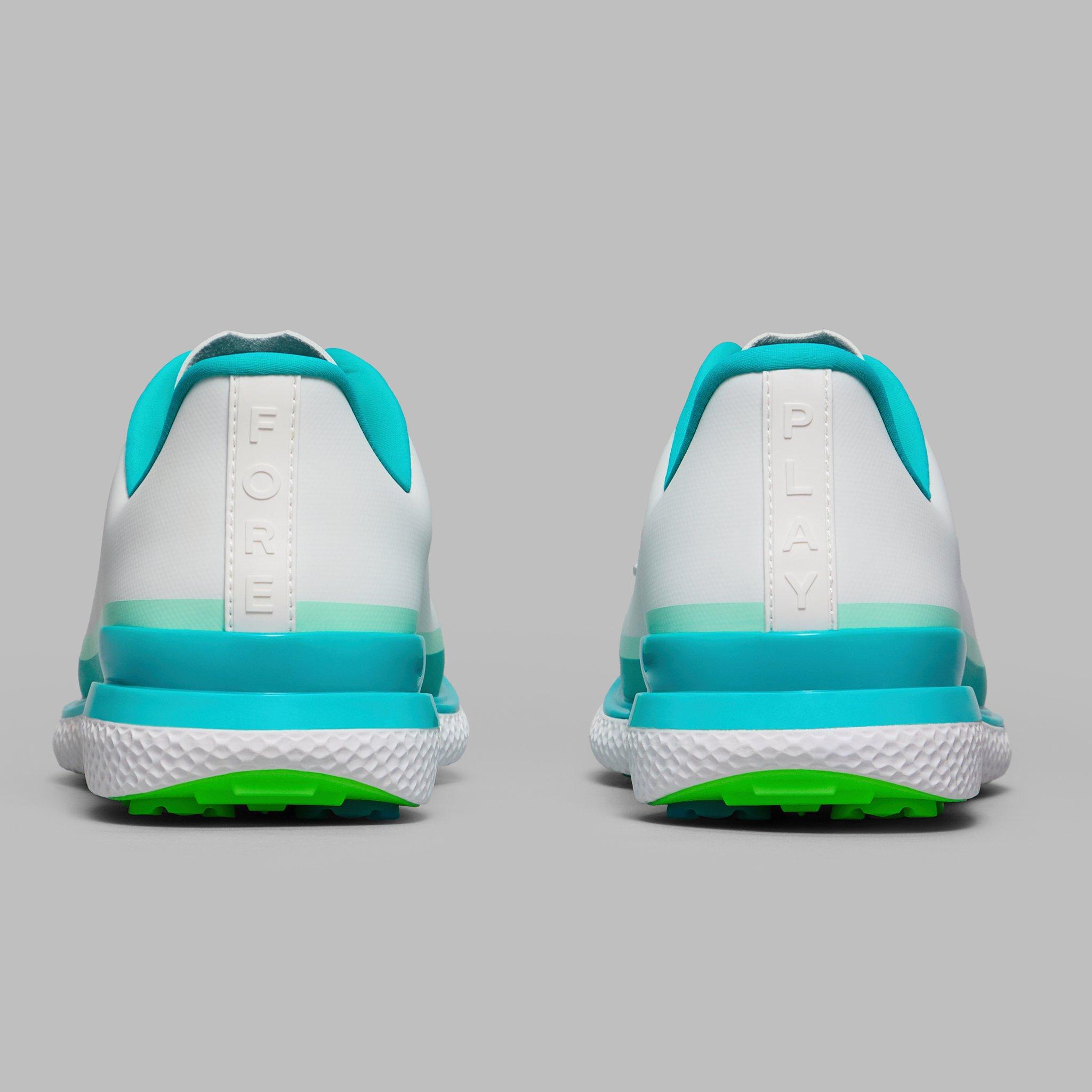 Women's Tuxedo Stripe Gallivan2r Spikeless Golf Shoe - White/Teal