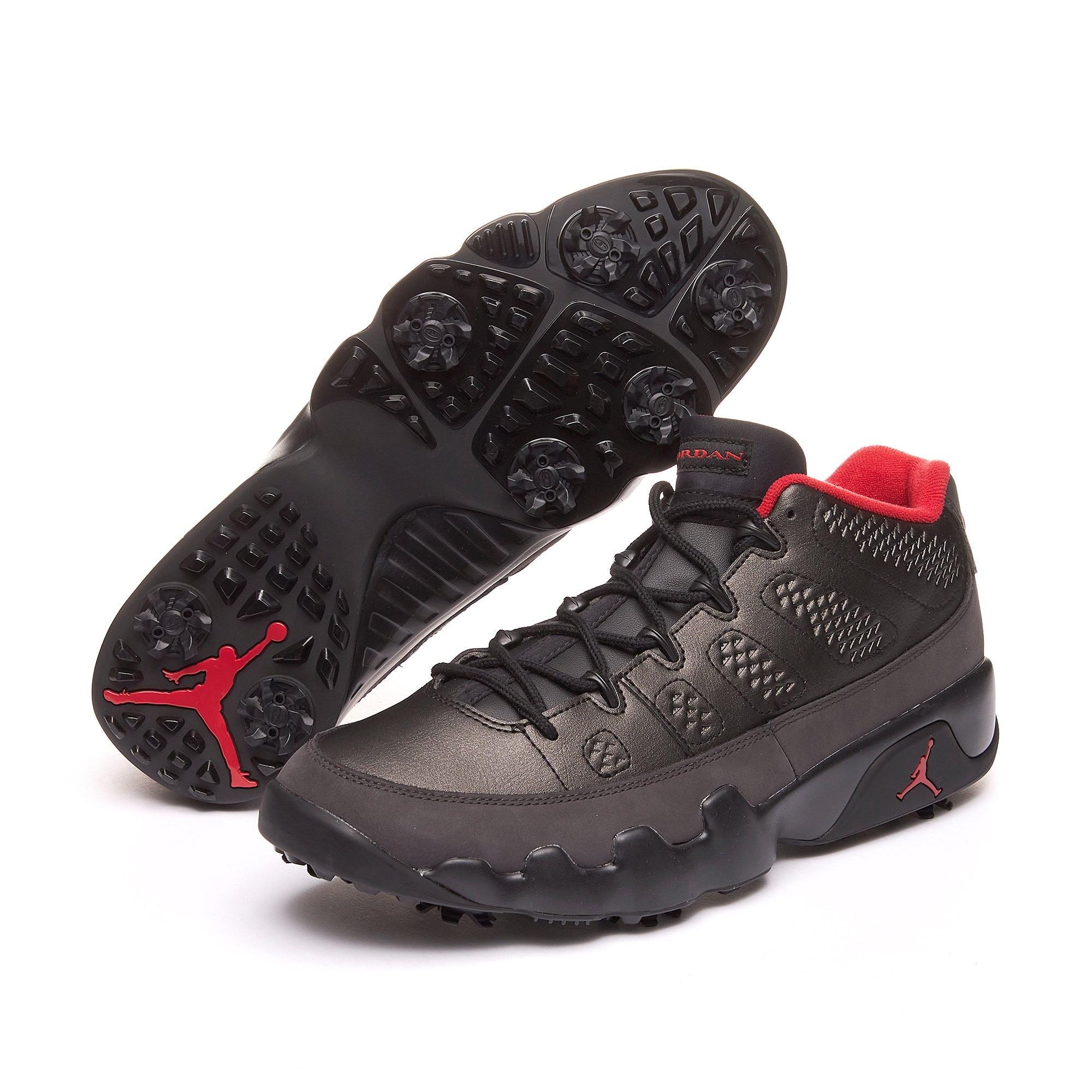 Air Jordan 9 G Spiked Golf Shoe - Black/Red