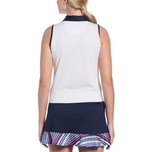 Women's Placed Stripe Waist Length Sleeveless Top PGA TOUR