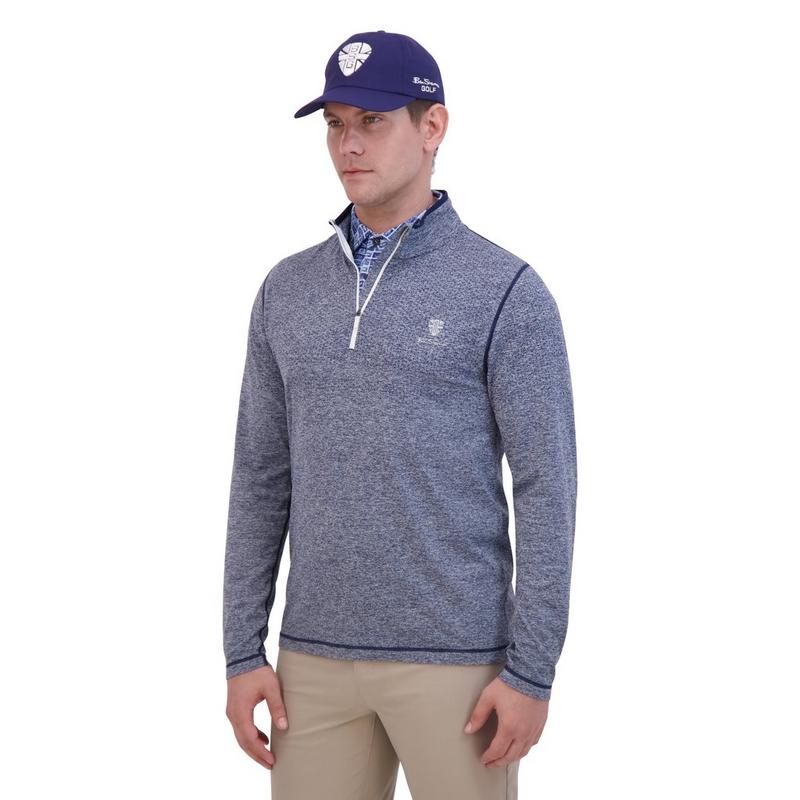 Men's Seemless Knit 1/4 Zip Mock Sweater