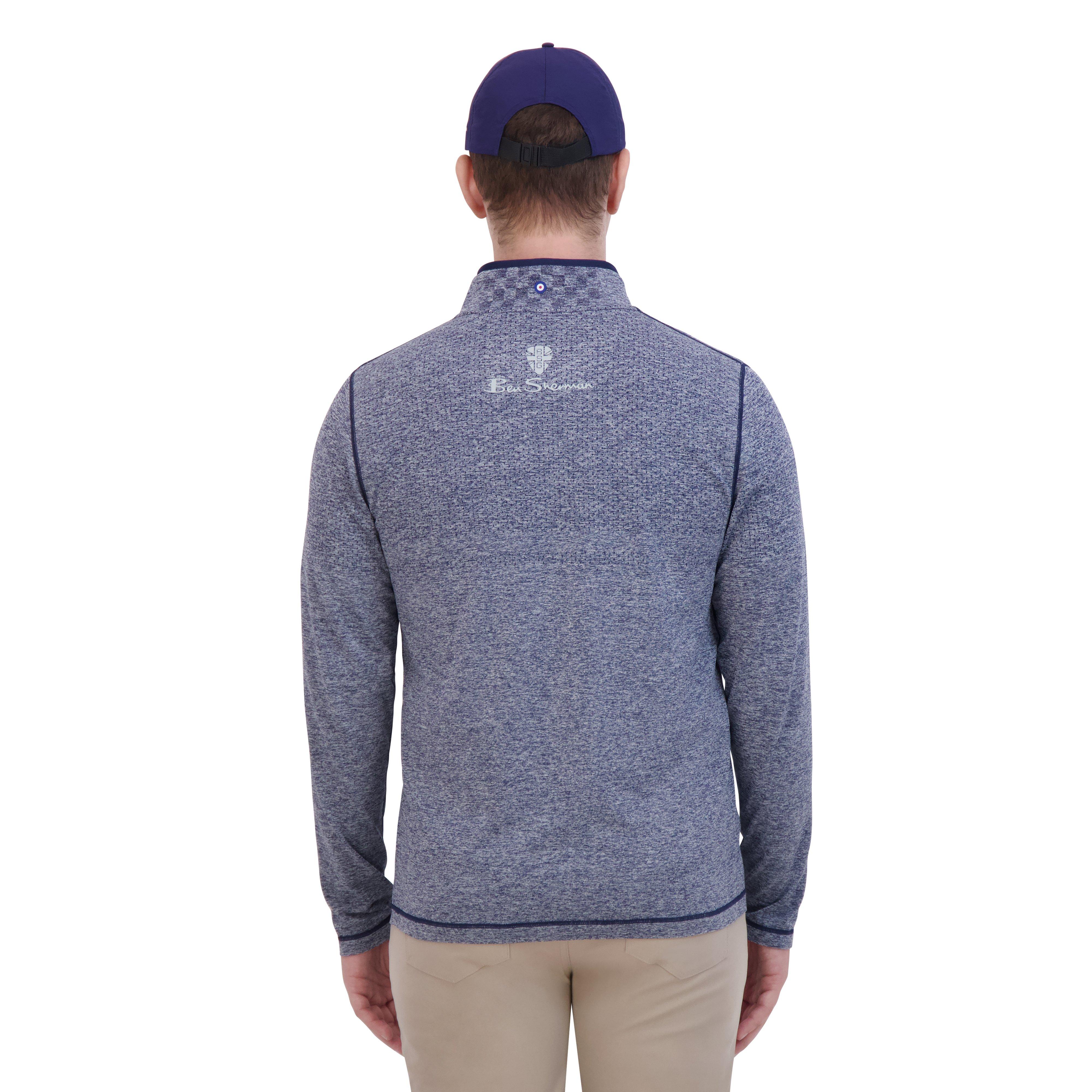 Men's Seemless Knit 1/4 Zip Mock Sweater