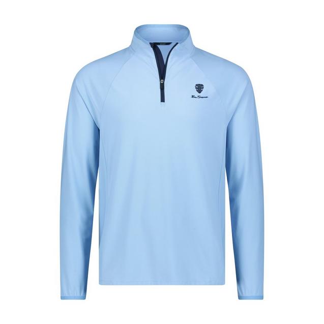 Chandail à glissière 1/4 en piqué de couleur unie pour hommes BEN SHERMAN