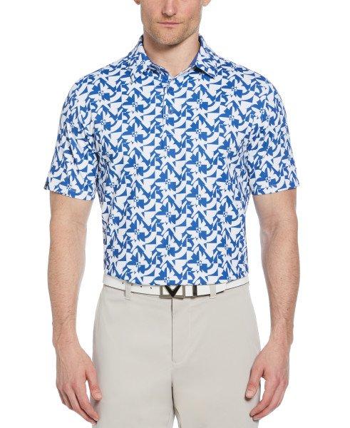 Men's Layered Floral Print Short Sleeve Polo