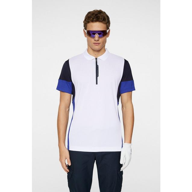 Men's Nero Zip Short Sleeve Polo | J LINDEBERG | Shirts & Polos