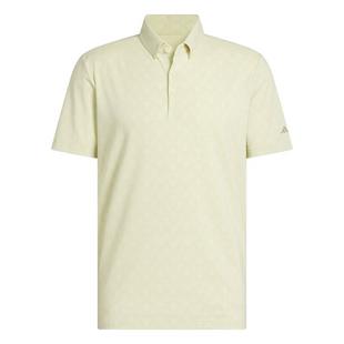 adidas Go-To Printed Stripe Golf Polo Shirt - Yellow adidas Go-To Printed Stripe Golf Polo Shirt - Yellow