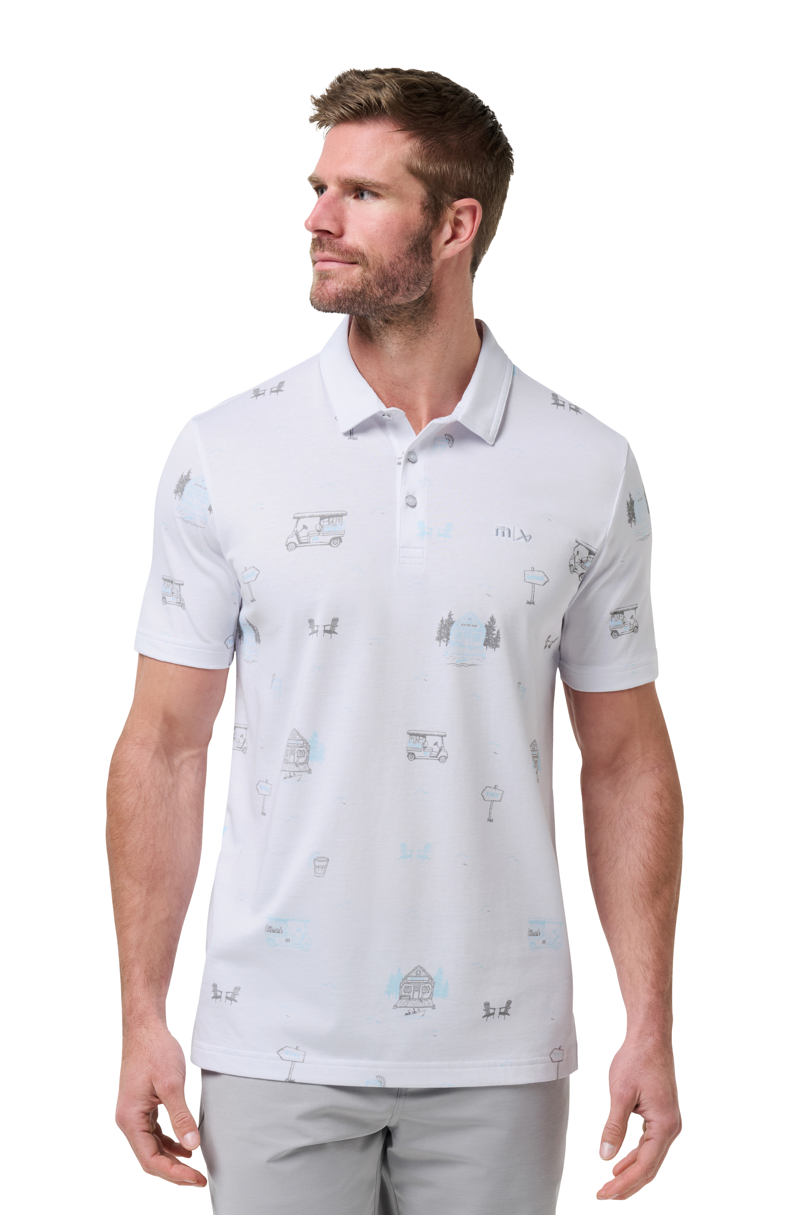Men's Bauer x TravisMathew Snow Chance Short Sleeve Polo